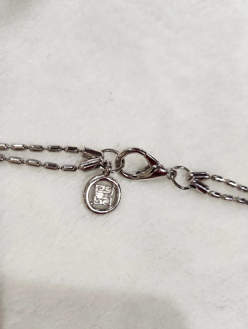 Givenchy Silver Tone Double Strand Necklace